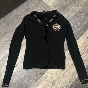 Stylish Black Long Sleeve Tee with Logo